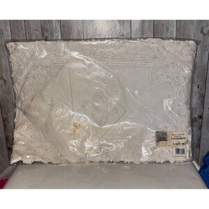 8-Piece Set Battenburg Juliet Lace White Cotton Placemat Napkin Set Dining #2083